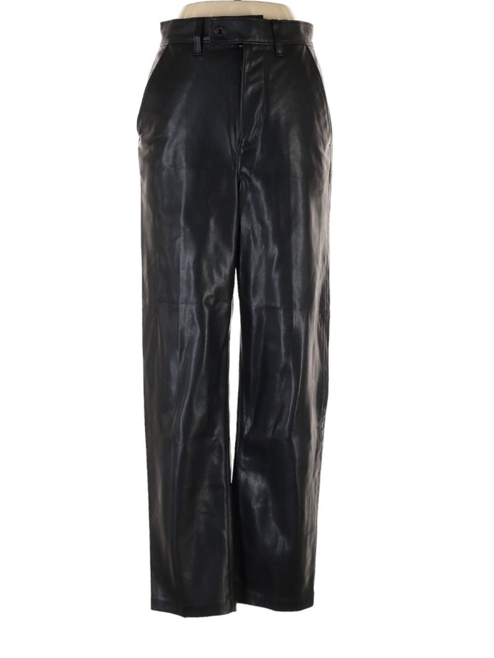 Levi’s Math Club Faux Leather Straight Leg Slacks Black Pants Size 25 - Picture 3 of 5